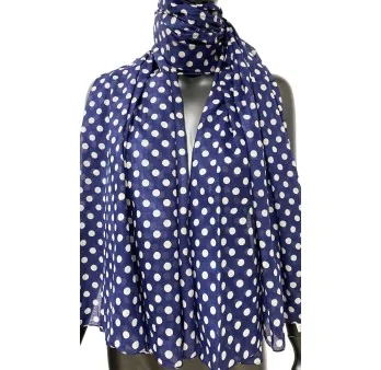 Marineblauer Schal mit weißen Punkten Marineblauer Schal mit weißen Punkten