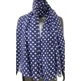 Foulard blu marino a pois bianchi