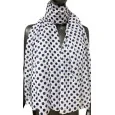 Foulard bianco a pois blu marino