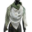 4-sided patchwork scarf in shades of khaki