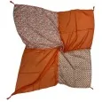 Square patchwork scarf printed in liberty orange