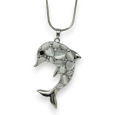 Fantasie-Halskette mit grauem Delfin-Stein
