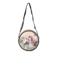 Round Shoulder Bag with a Dove Theme