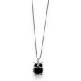 Collier fantaisie chouette miroir gris