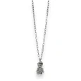 Collier fantaisie long argenté nounours casquette strass