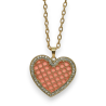 Gold-plated fancy double heart salmon necklace