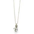 Collier long doré chat pierre et strass blanc