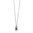 Collier fantaisie argenté gris foncé nounours strass