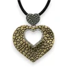 Collier fantaisie double coeur bi couleur