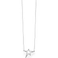 Collier fantaisie argenté long étoile asymétrique strass