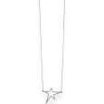 Silberner Fantasie-Halskette mit langer asymmetrischer Stern-Strass-Verzierung