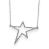 Collana in argento fantasia lunga stella asimmetrica con strass