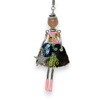 Collier fantaisie lungo stile bambola multicolore