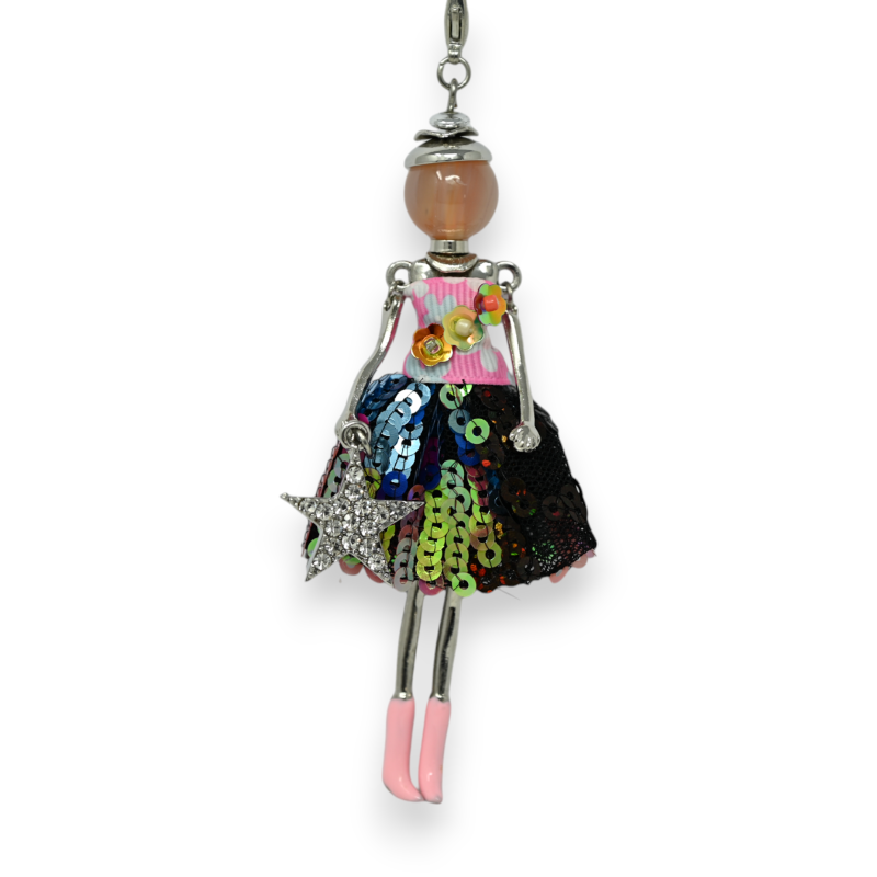 Fancy long multicolor doll fashion necklace