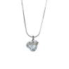 Silver fancy necklace with transparent LOVE stone heart