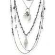 Silver-plated Fancy Necklace with 5 Rows of Shell Design