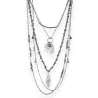 Silver-plated Fancy Necklace with 5 Rows of Shell Design