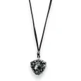 Fancy Long Medallion Geometric Design Necklace, Black