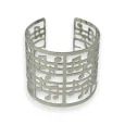 Silver cuff bracelet music notes