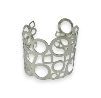Silver geometric-shaped cuff bracelet