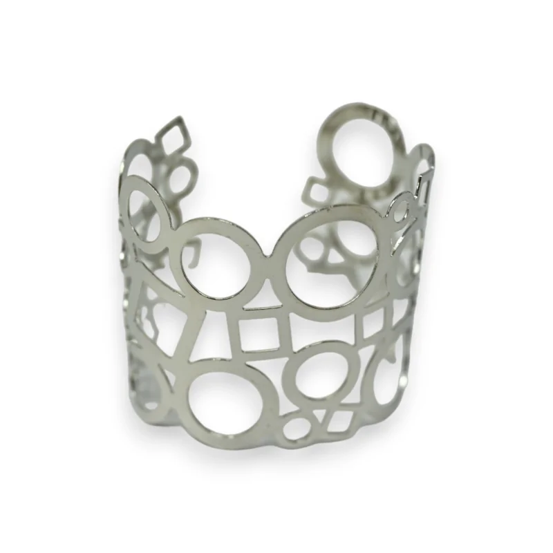 Silver geometric cuff bracelet