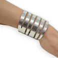 Brazalete de puño plateado étnico