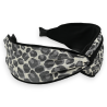 Wide leopard headband grey black