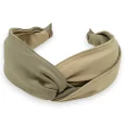 Wide bicolor beige and taupe headband