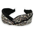 Wide leopard headband in brown and black
