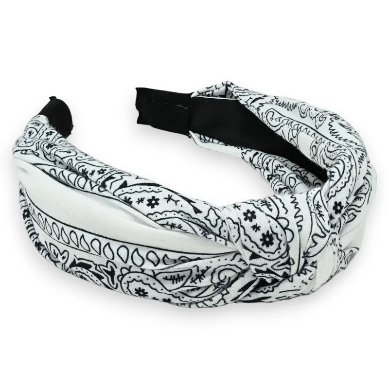 Diadema impresa de bandanas blanco