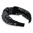 Serre tête large imprimé bandanas noir