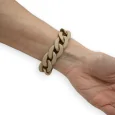 Bracciale topo con grossa catena in resina e medaglione dorato