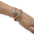 Doppelwickelarmband in 3 Farben mit silberner Stern