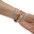 Doppelwickelarmband in 3 Farben mit silberner Stern