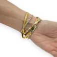 Double wrap faux leather bracelet in mustard