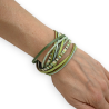 Double wrap bracelet in shades of green