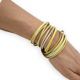 Double wrap yellow faux leather bracelet
