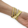 Doppelband-Armband aus gelbem Kunstleder