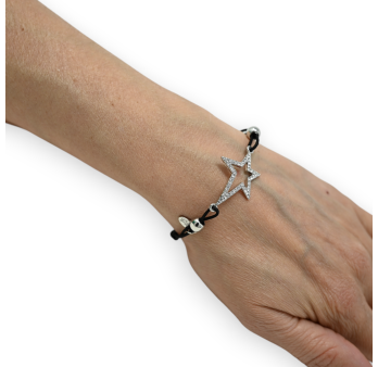Thin elastic star rhinestone bracelet