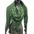 4-sided patchwork scarf in shades of green