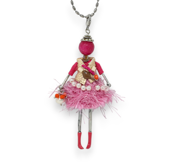 Long Necklace Pepète Pink Fashion Dress