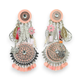 Soft pink bohemian clip earrings