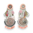 Soft pink bohemian clip earrings