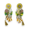 Pendientes clip de cuadros vichy amarillo y verde