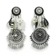 Black and white bohemian clip earrings