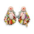 Multicolor Daisy Clip Earrings