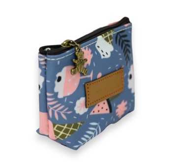 Wallet with pink and blue ice cream patterns