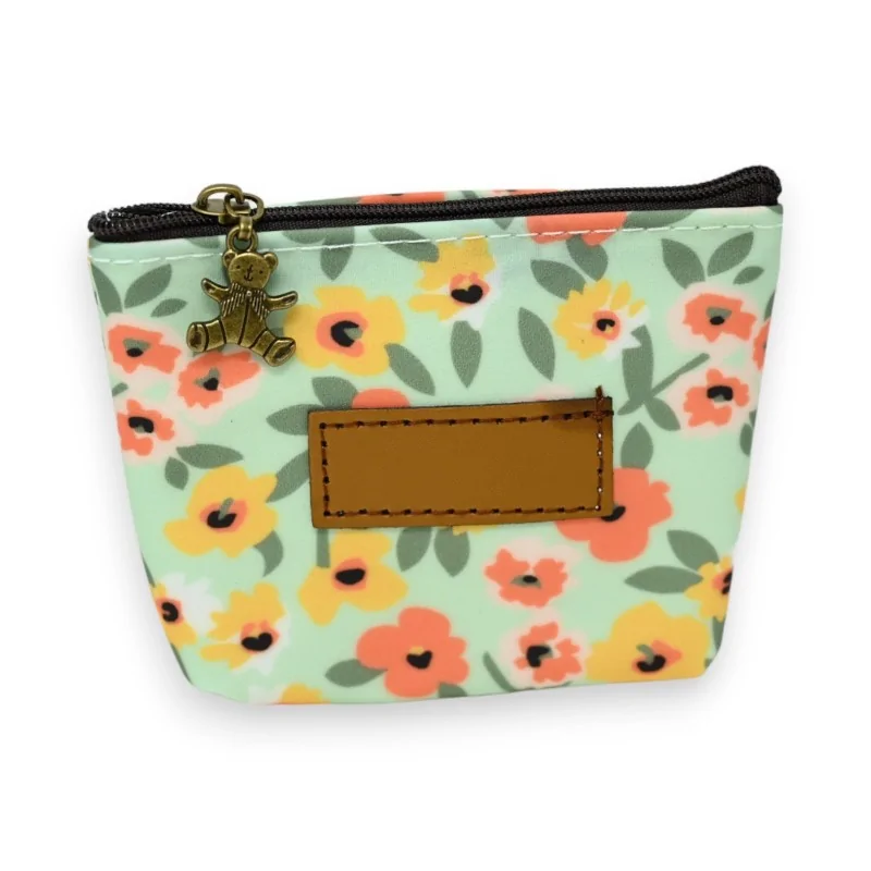 Cartera de motivos florales naranja y amarillo