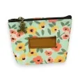 Wallet with orange and yellow flower patterns