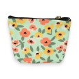 Wallet with orange and yellow flower patterns